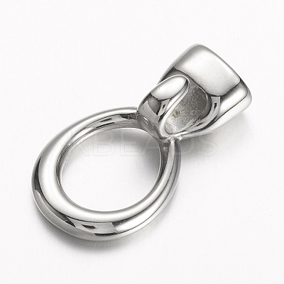Non-Tarnish 304 Stainless Steel Hook Clasps STAS-E133-092P-1