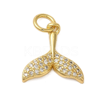 Rack Plating Brass Micro Pave Cubic Zirconia Charms KK-P279-24G-1