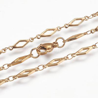 304 Stainless Steel Chain Necklaces STAS-P164-35-1