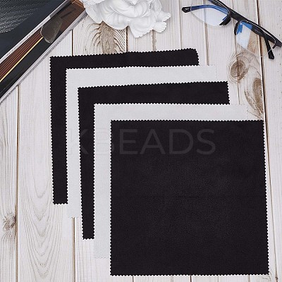 8 Sheets 2 Colors Square Velvet Glasses Cleaning Cloth AJEW-GF0007-14-1