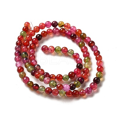 Dyed Natural Agate Beads Strands G-R262-4mm-1-1