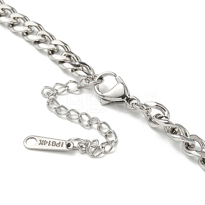 304 Stainless Steel Glass Double Layer Necklaces NJEW-K259-02P-1
