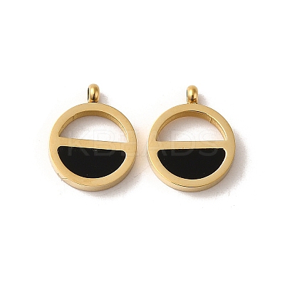304 Stainless Steel Enamel Charms STAS-L022-334G-1
