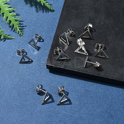 10Pcs 201 Stainless Steel Stud Earring Findings with Hole EJEW-FS0001-14A-1
