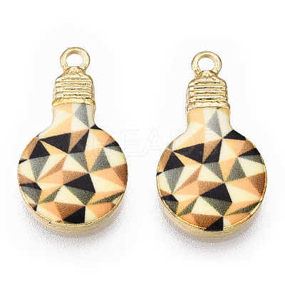 Printed Alloy Enamel Pendants ENAM-N056-178-07-1
