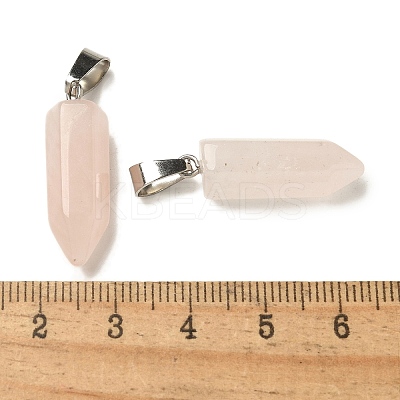 Natural Rose Quartz Pendants G-Z067-07P-09-1