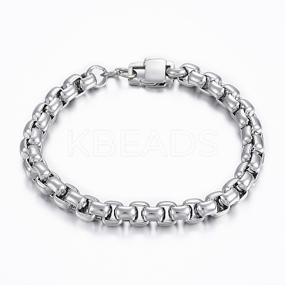 Tarnish Resistant 304 Stainless Steel Box Chain Bracelets LS-BJEW-H508-07P-1