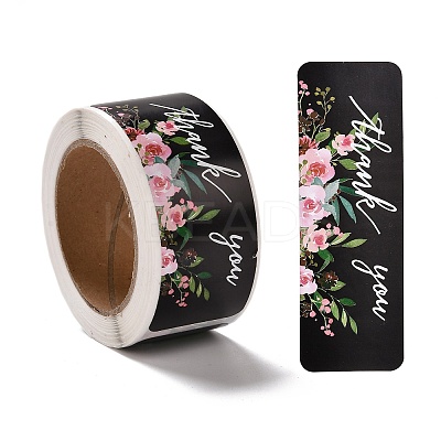 Flower Pattern Paper Gift Tag Stickers X-DIY-C011-01A-1