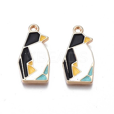 Rack Plating Alloy Enamel Pendants X-ENAM-S122-77-1