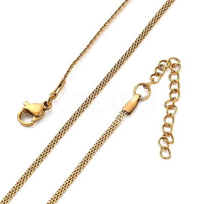 304 Stainless Steel Mesh Chain Necklaces for Women Men NJEW-P321-01G-1