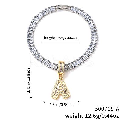 Fashionable Brass Micro Pave Clear Cubic Zirconia Charm Bracelets LS-AF9298-1-1