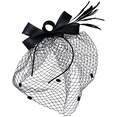 Gauze Mesh Veil Cloth with Aligator Hair Clip AJEW-WH20018-97A-1