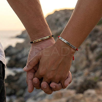 2Pcs DON'T LET THE HARD DAYS WIN 304 Stainless Steel Charm Motivational Quote Bracelets FG5463-5-1