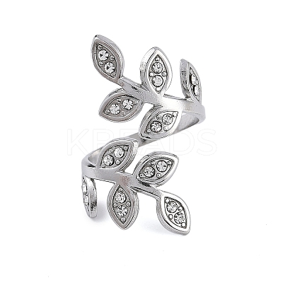 304 Stainless Steel Open Cuff Ring for Women RJEW-F166-12P-02-1
