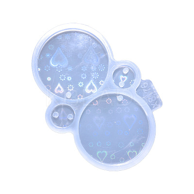 Laser Effect Flat Round Pendant & Connector Charm Food Grade Silicone Pendant Molds SIMO-PW0006-096D-1