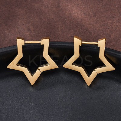 304 Stainless Steel Star Huggie Hoop Earrings LS-STAS-H156-05G-1