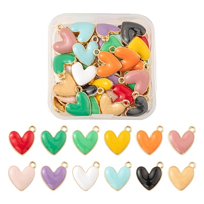 48Pcs Eco-Friendly Zinc Alloy Enamel Pendants FIND-LS0001-09-NR-1
