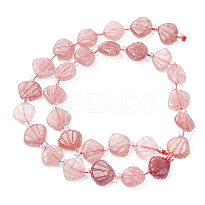 Natural Strawberry Quartz Carved Beads Strands G-H339-A04-01-1