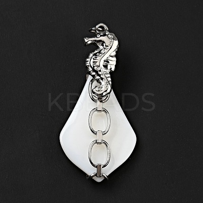 Natural White Shell Pendants SSHEL-C010-04P-1