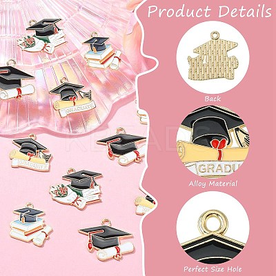 40Pcs 4 Styles Rack Plating Alloy Enamel Pendants ENAM-CJ0004-36-1