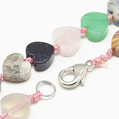 Natural/Synthetic Gemstone Beaded Necklaces NJEW-S403-22-1
