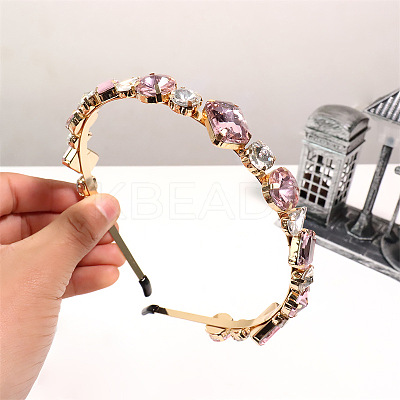 Glass Rhinestone Hair Bands OHAR-PW0007-39C-1
