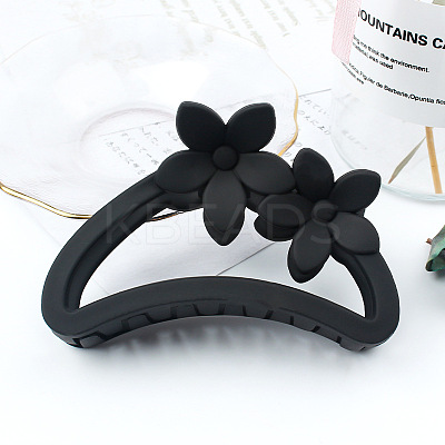 Amber Color Hollow Hair Clip with Matte Half Round Arc Flower. ST9175296-1