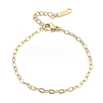304 Stainless Steel Cable Chain Bracelet for Women BJEW-B064-13G-1