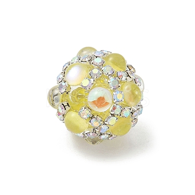 Sparkling Acrylic Encrusted Round Beads CLAY-NH0003-03S-06-1