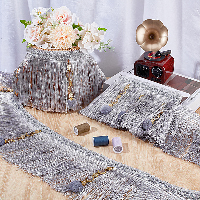 4M Polyester Fringe Tassel Trim DIY-OC0013-37E-1