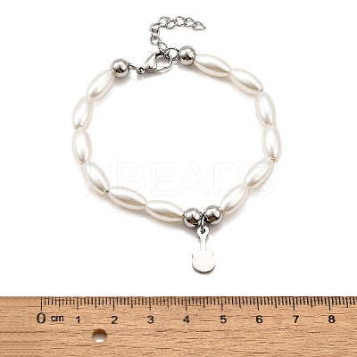 304 Stainless Steel Charm Bracelets for Women BJEW-C098-14P-1