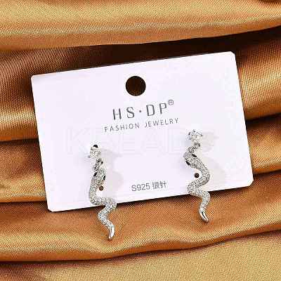 Brass Micro Pave Clear Cubic Zirconia Stud Earrings EJEW-P301-14P-1