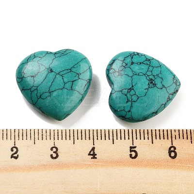 Heart Synthetic Turquoise Palm Stones G-C134-06A-07-1