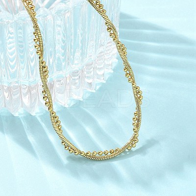 304 Stainless Steel 2 strand Necklaces for Women NJEW-C061-01G-1