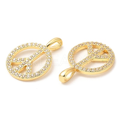 Rack Plating Brass Micro Pave Cubic Zirconia Pendants KK-A185-32G-1