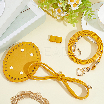 Handmade PU Leather Shoulder Strap Bottom Accessories Kits AJEW-CL0001-73A-1