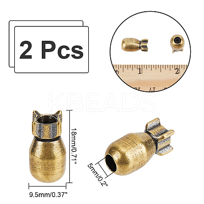 2Pcs Brass Beads KK-NB0002-91-1