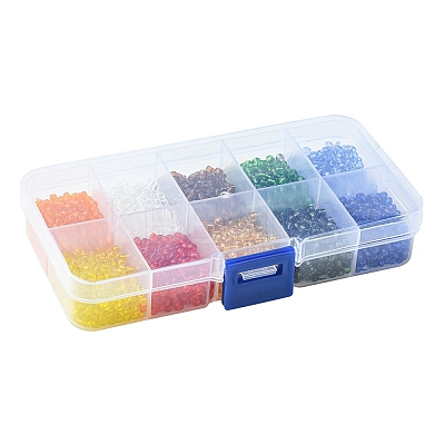 100G 10 Colors 8/0 Glass Seed Beads SEED-YW0002-40-1
