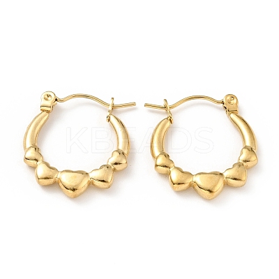 Ion Plating(IP) 304 Stainless Steel Heart Wrap Hoop Earrings for Women EJEW-G293-13G-1