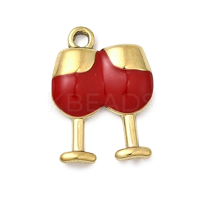 304 Stainless Steel Enamel Pendants STAS-I355-02G-1