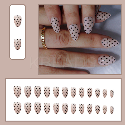 1 Bag Polka Dot Plastic Press On False Nails MRMJ-CP0001-65B-1