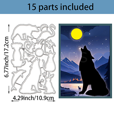 Animal Carbon Steel Cutting Dies Stencils DIY-WH0309-1719-1