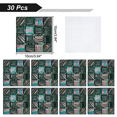 Square PVC 3D Self Adhesive Mosaic Pattern Stickers DIY-WH0260-84D-1