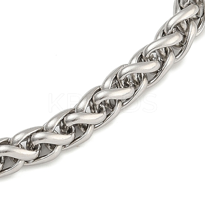304 Stainless Steel Wolf Head King Wheat Chain Viking Mjolnir Thor Hammer Pendant Necklaces for Men NJEW-K278-05AS-1