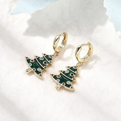 Brass Micro Pave Cubic Zirconia Hoop Earrings EJEW-Z137-01G-1