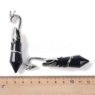 Natural & Synthetic Mixed Gemstone Faceted Pointed Bullet Big Pendants G-L524-19P-1