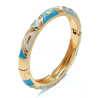 Triangle Pattern Zinc Alloy Enamel Hinged Bangles for Women FS-WGCD457-07-1