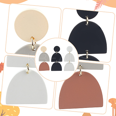 3 Pairs 3 Style Polymer Clay Dangle Stud Earrings with 316 Surgical Stainless Steel Pins EJEW-AN0004-28-1