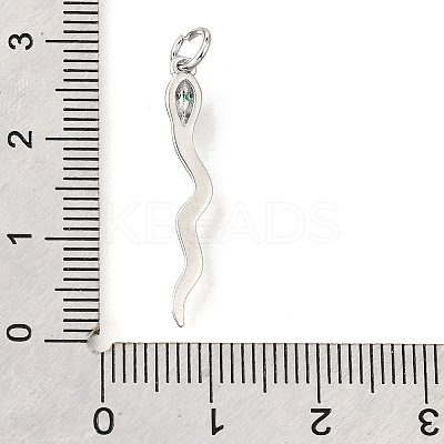 Brass Micro Pave Cubic Zirconia Pendants KK-V007-007P-01-1
