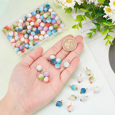 100Pcs Imitation Pearl Acrylic Pendants FIND-AR0004-61-1